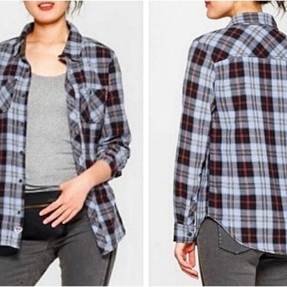 Junk Food Plaid Button Down Flannel sz S - Picture 1 of 8
